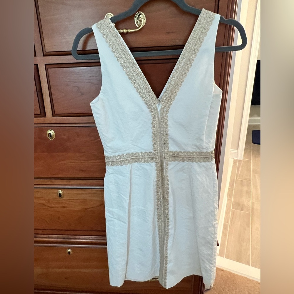 Lily Pulitzer white and gold dress.  Brand new with tags.  Never worn.
